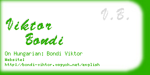 viktor bondi business card